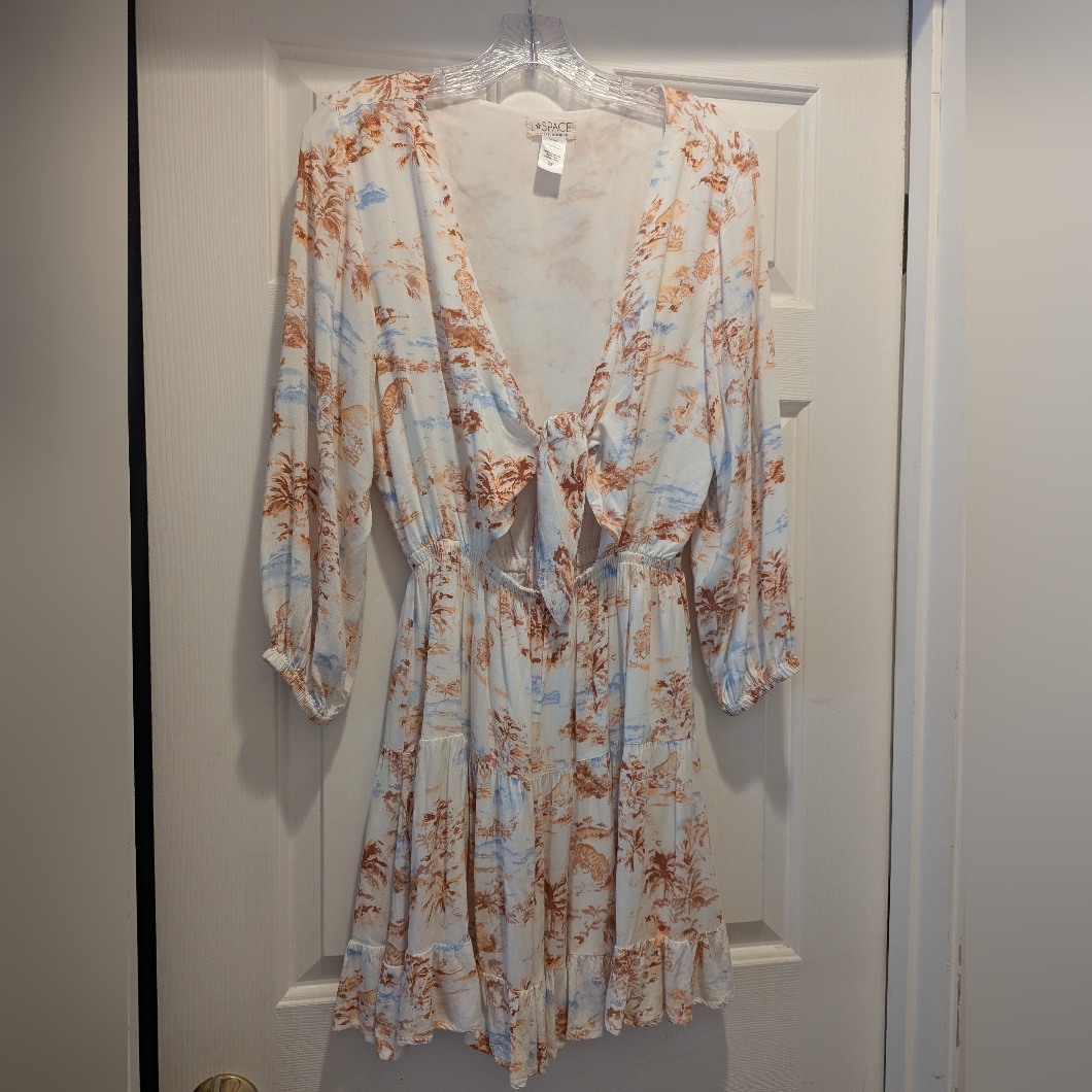 L*Space Anthropologie Stay Golden Summer Mini Dress Tropical Sands Small *Nwot